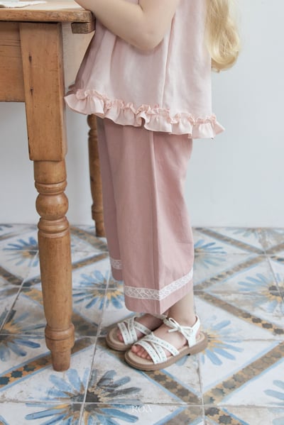 ROA17｜(6m-18m) 2色蕾絲滾邊長褲6