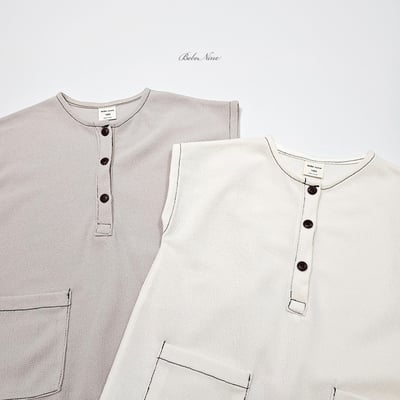 bebe nine41  (6m-24m) 2色樸素鈕釦口袋裝3