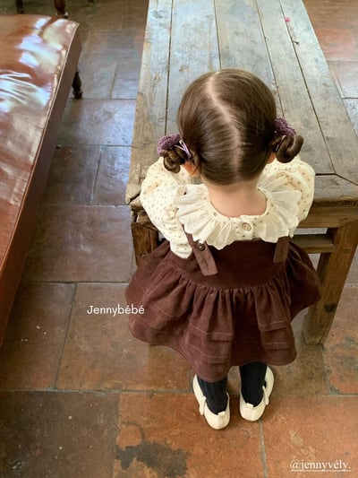 JE582｜(73-100cm) 滾邊翻領上衣/燈芯絨吊帶包屁裙20