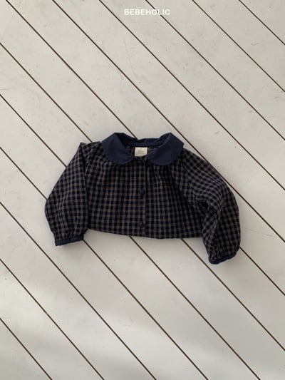 Bebe holic28｜(3m-18m) 格紋有領包屁衣3