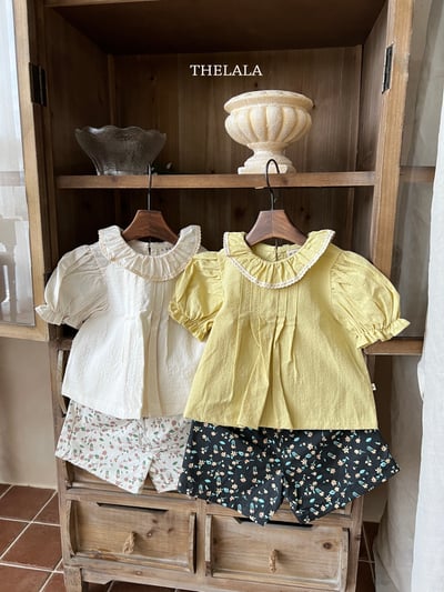 thelala49｜ (70-115) 滾邊荷葉領公主袖上衣2