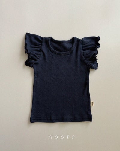 AOSTA06｜(6m-5y) 4色天使褶邊袖上衣6