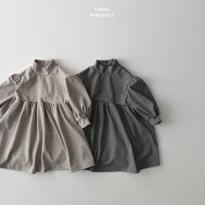 Lindo69｜(80cm-125cm) 高領條紋洋裝7