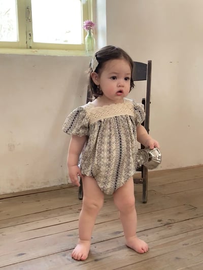 JE55｜(66-130cm) 波西米亞風蕾絲領包屁衣/洋裝10