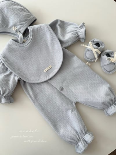 MONBEBE24｜(0m-3m) 貴族滾邊荷葉縮口連身衣12