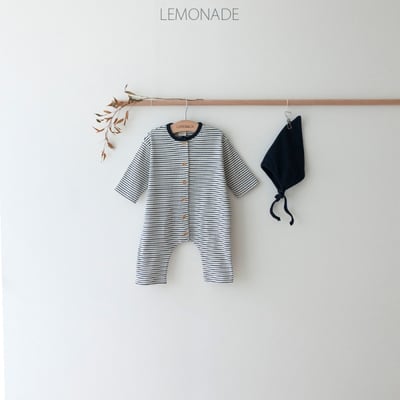 LEMONADE27｜(55cm-85cm) 3色條紋羅紋連身衣含帽子14