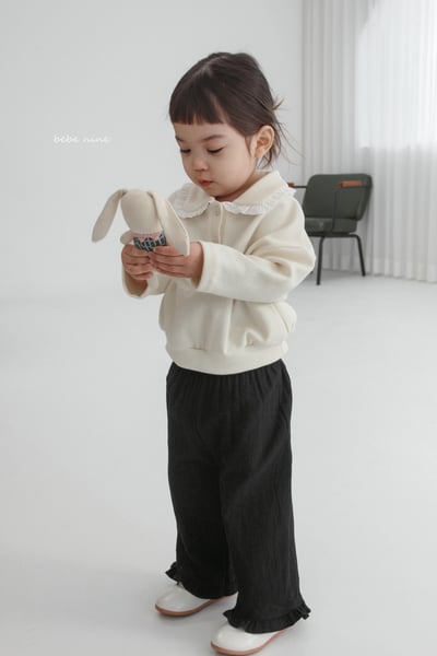 bebe nine35  (65-115) 3色蕾絲荷葉有領上衣15