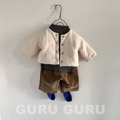 GURU GURU20｜(6m-24m) 2色素面口袋直筒長褲5
