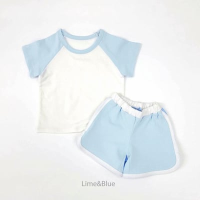 LIME&BLUE22｜(80-118cm)  插肩撞色運動套裝9