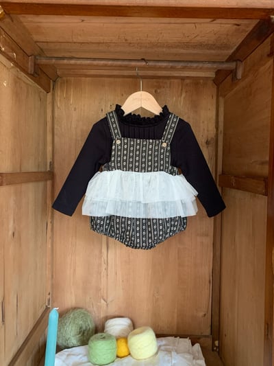 JE613｜(73cm-100cm) 小花薄紗吊帶包屁裙/花邊領上衣22