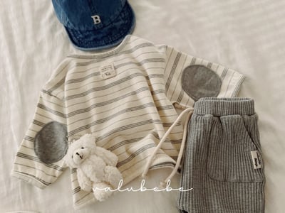 Valubebe78｜(65-90) 補丁條紋/點點上衣4