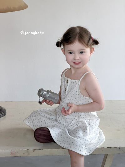 JE434｜(80-120cm) 細肩帶小碎花洋裝16