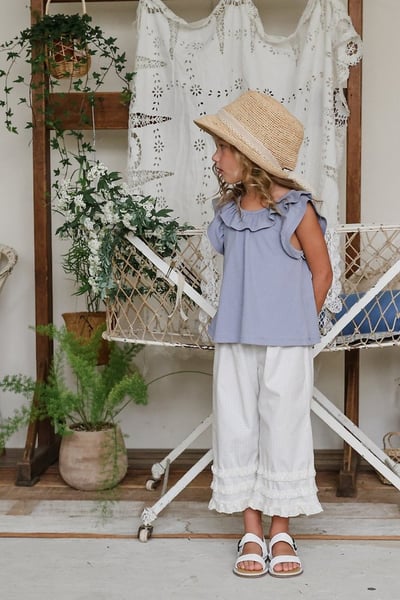 FLO36｜(75-140) 蕾絲花邊層次長褲7