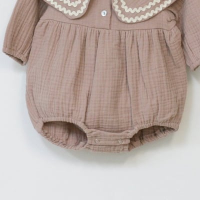 LEMONADE35｜(55cm-85cm) 2色滾邊大翻領包屁衣含帽子19