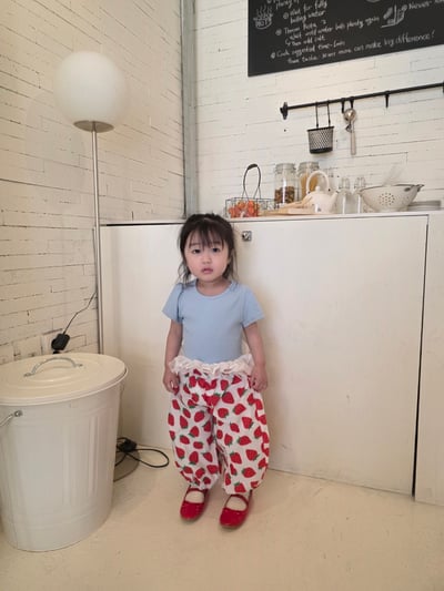 Color02｜(75-115cm) 草莓縮口褲14