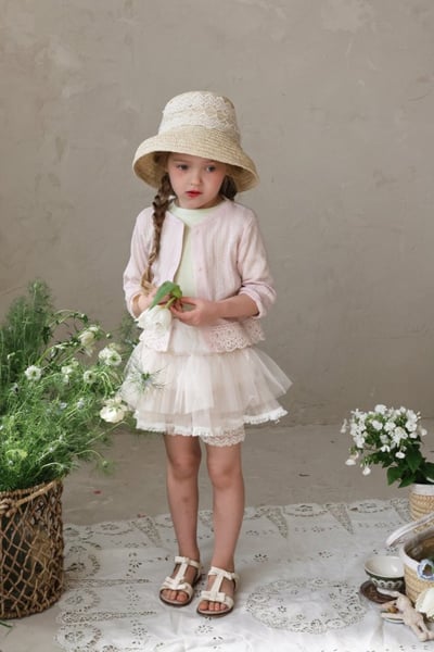 FLO04｜(75-140) 四色蕾絲七分袖開衫8