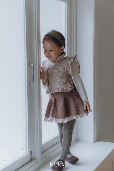 ROA25｜(80cm-120cm) 2色蕾絲拼接棉質短裙4