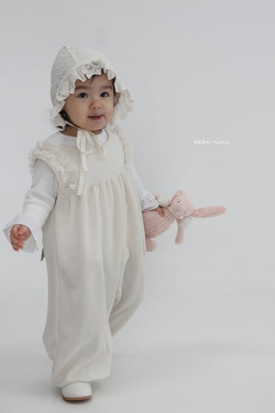 bebe nine26 (65-90) 2色蕾絲滾邊綁帶連身衣8