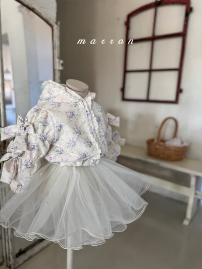 Marron03｜(1y-6y) 碎花蕾絲滾邊連帽外套14