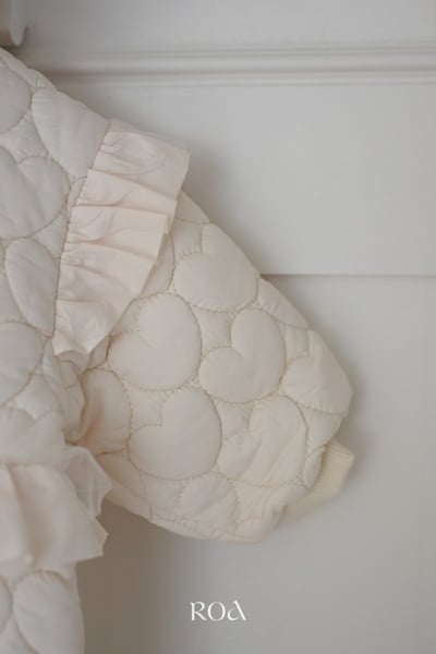 ROA44｜(6m-18m) 1色愛心絎縫夾層綿連帽連身衣4