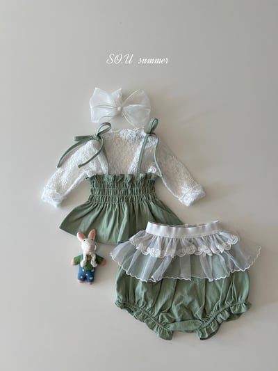 SO.U21｜(6m-4y) 綁帶抓皺套裝10