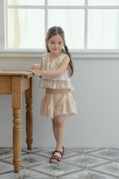 ROA34｜(6m-18m) 2色蕾絲滾邊褲裙6