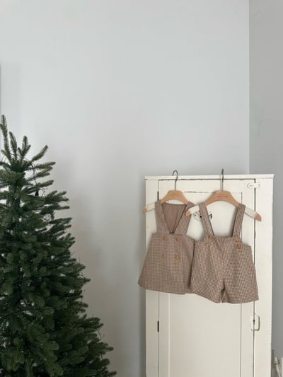 MONBEBE11｜(1y-8y) 復古格紋背心洋裝3