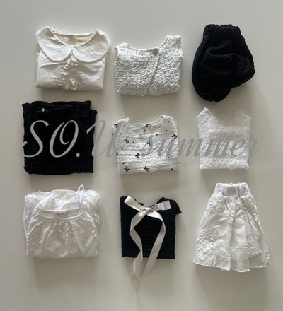 SO.U25｜(6m-18m) 蝴蝶結印花抓皺套裝12