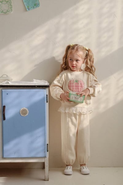 FLO13｜(75-140) 2色蕾絲滾邊休閒縮口褲2