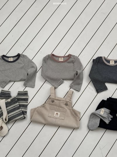 Bebe holic38｜(3m-18m) 條紋開扣上衣8