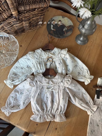 Marron 36｜(1y-6y) 法式小兔印花縮口襯衫10