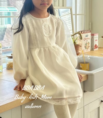 BBABBA13｜(3y-8y)  2色蝴蝶結段面洋裝7