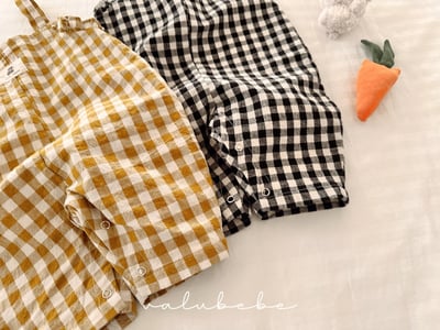 Valubebe27｜(65-80) 格紋吊帶長褲10