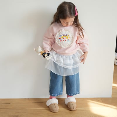 neneru34｜(85cm-125cm) 2色蕾絲印花休閒上衣8