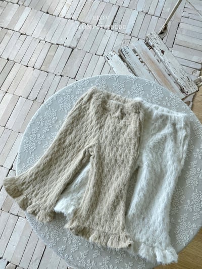 Monpetitbebe16｜(70cm-110cm) 荷葉邊起毛喇叭褲1