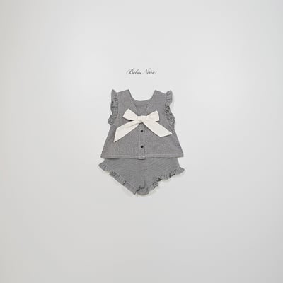 bebe nine44  (65cm-115cm) 3色絲帶荷葉邊套裝5