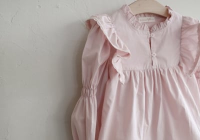 FLO20｜(75-140) 2色荷葉滾邊飛袖襯衫22