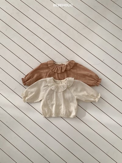 Bebe holic39｜(3m-18m) 花瓣領縮口襯衫1