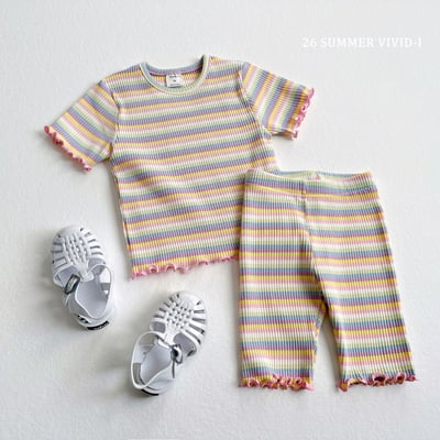 vivid83｜(78cm-125cm) 3款彩虹條紋羅紋緊身褲12