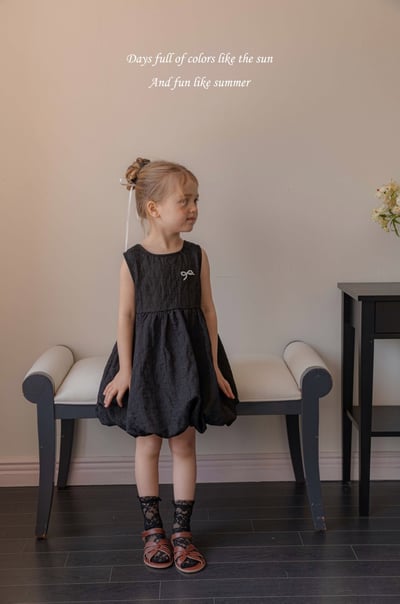 M-KIDS09｜(65-115cm) 珍珠蝴蝶結氣球洋裝8