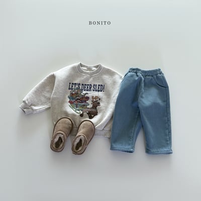 Bonito22｜(75cm-125cm) 聖誕雪橇印花休閒上衣9