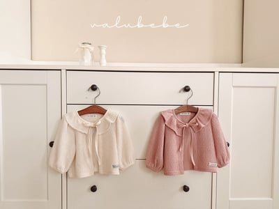 Valubebe30｜(65-90) 荷葉開襟綁帶外套1