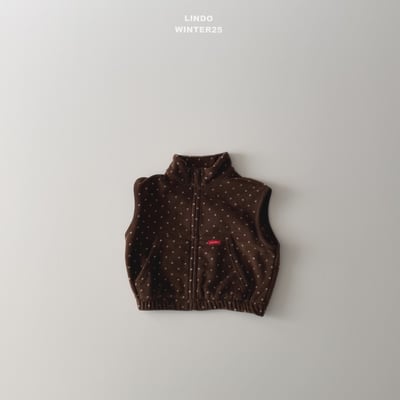 Lindo70｜(80cm-125cm) 高領磨毛波點背心7