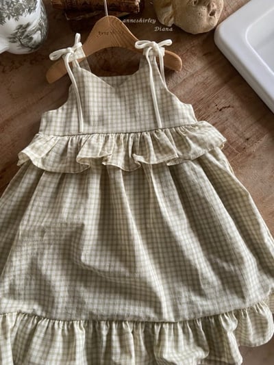 Anne Shirley03｜(1y-5y) 1色格紋綁帶荷葉洋裝7