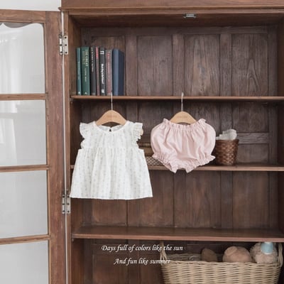 M-KIDS60｜(65-80cm) 壓紋碎花套裝12