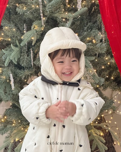 Cieldemaman16｜(6M~24M)  2色愛心羽絨連身服8