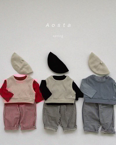 AOSTA39｜(6m-5y) 條紋短版背心11