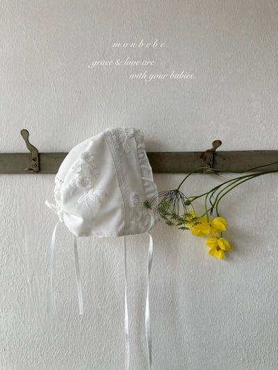 MONBEBE23｜(Free) 刺繡蕾絲天使之翼帽3
