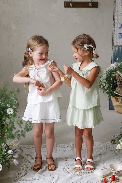 FLO38｜(75-140) 花邊波浪褲裙1