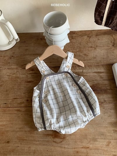 Bebe holic13｜(3m-18m) 曲奇格背帶褲9